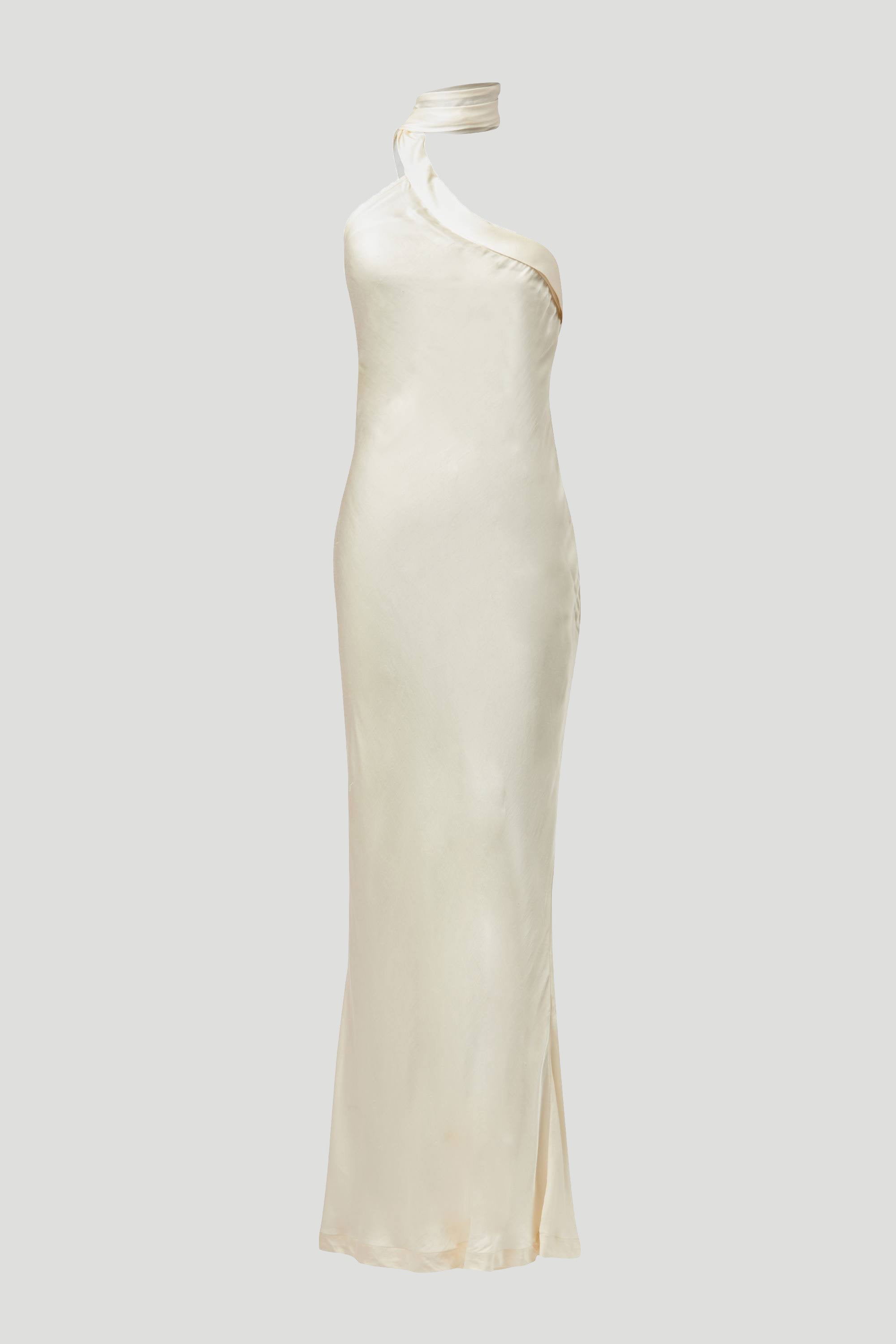 Ivory Sacre Gown | Modal Satin Gown For Women - Contemponari